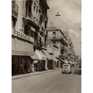 Vtg RPPC Postcard Paris FR Ephemera Oran Rue Du General Leclerc 1930s Automobile